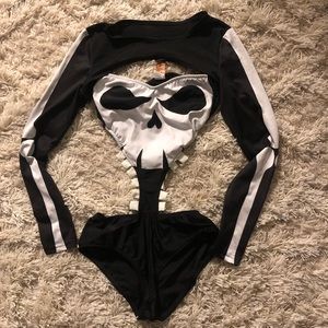 skeleton rave bodysuit with shrug